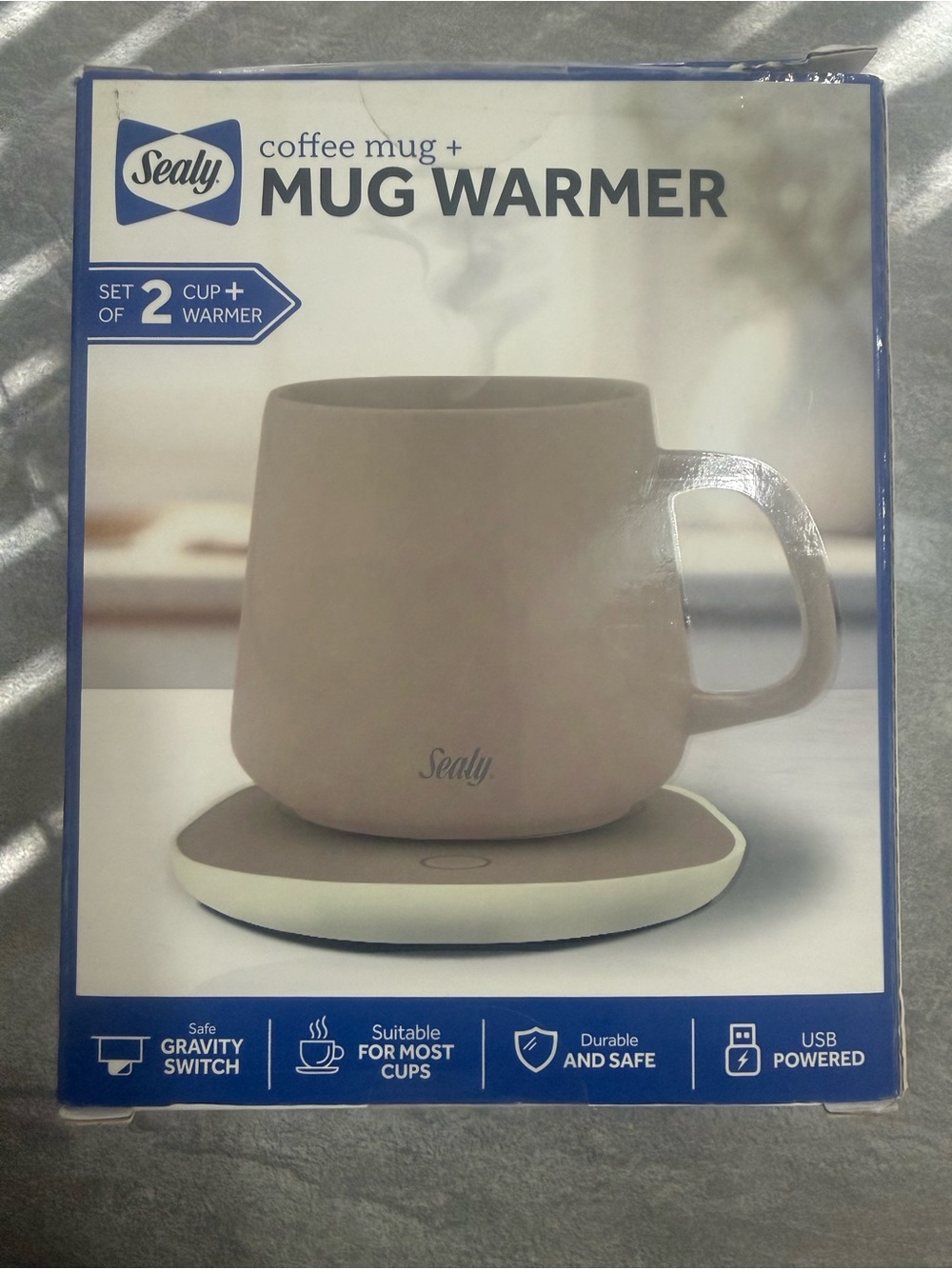 Pink color to light purple coffee Mug & Mug Warmer Set - USB Powered